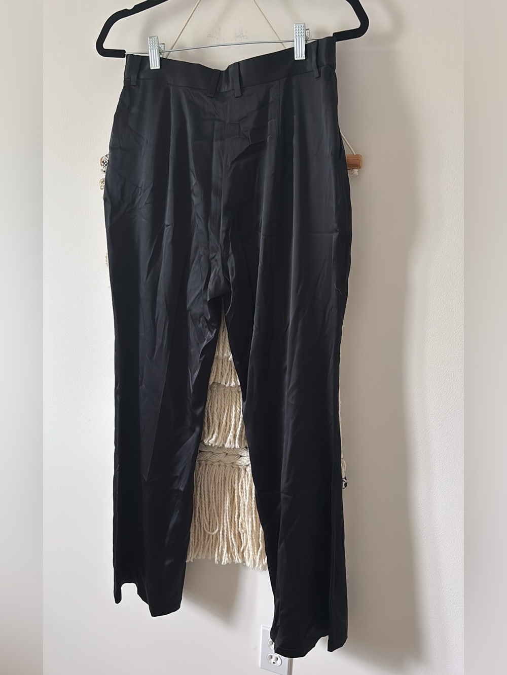 LILYSILK Silk Straight Leg Dress Pants Black Career Office Size 8 Business - Picture 2 of 5
